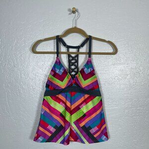 Title Nine Women S Multi Colored Tankini Swim Top Racerback Padded Beach Summer
